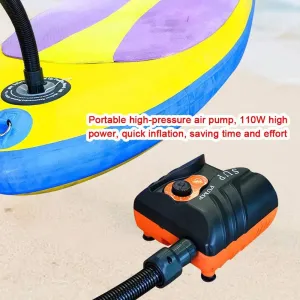 16PSI Electric Air Pump High Pressure Air Compressor Portable Tire Inflator 110W for Stand Up Paddle Board Inflatable Pool Boat