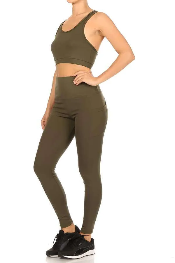 2-Piece Sports Bra and Tummy Control Athleisure Set