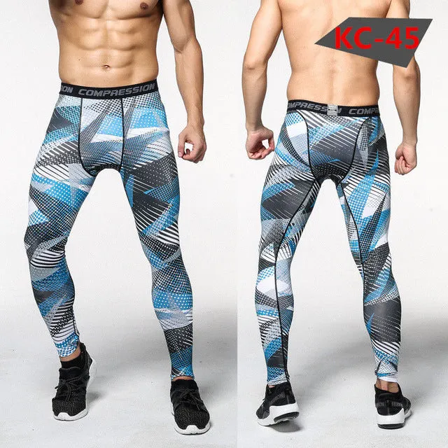 2017 Men Compression Pants Casual Tights Camouflage Pants Bodybuilding Mans High Elasticity Joggers Crossfit Skinny Leggings