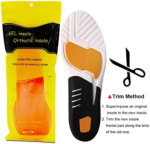 Ailaka Athlete Gel Cushion Neutral Arch Sports Shoe Insoles, Performance Running Inserts for Man & Women