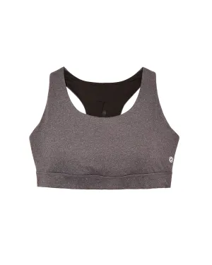 Alm Sports Bra with Mesh Details | Charcoal Grey