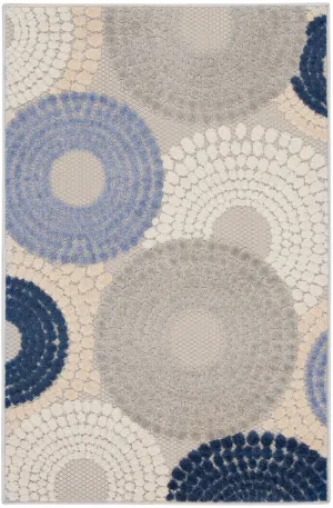 Aloha Blue/Grey Modern Indoor/Outdoor Rug