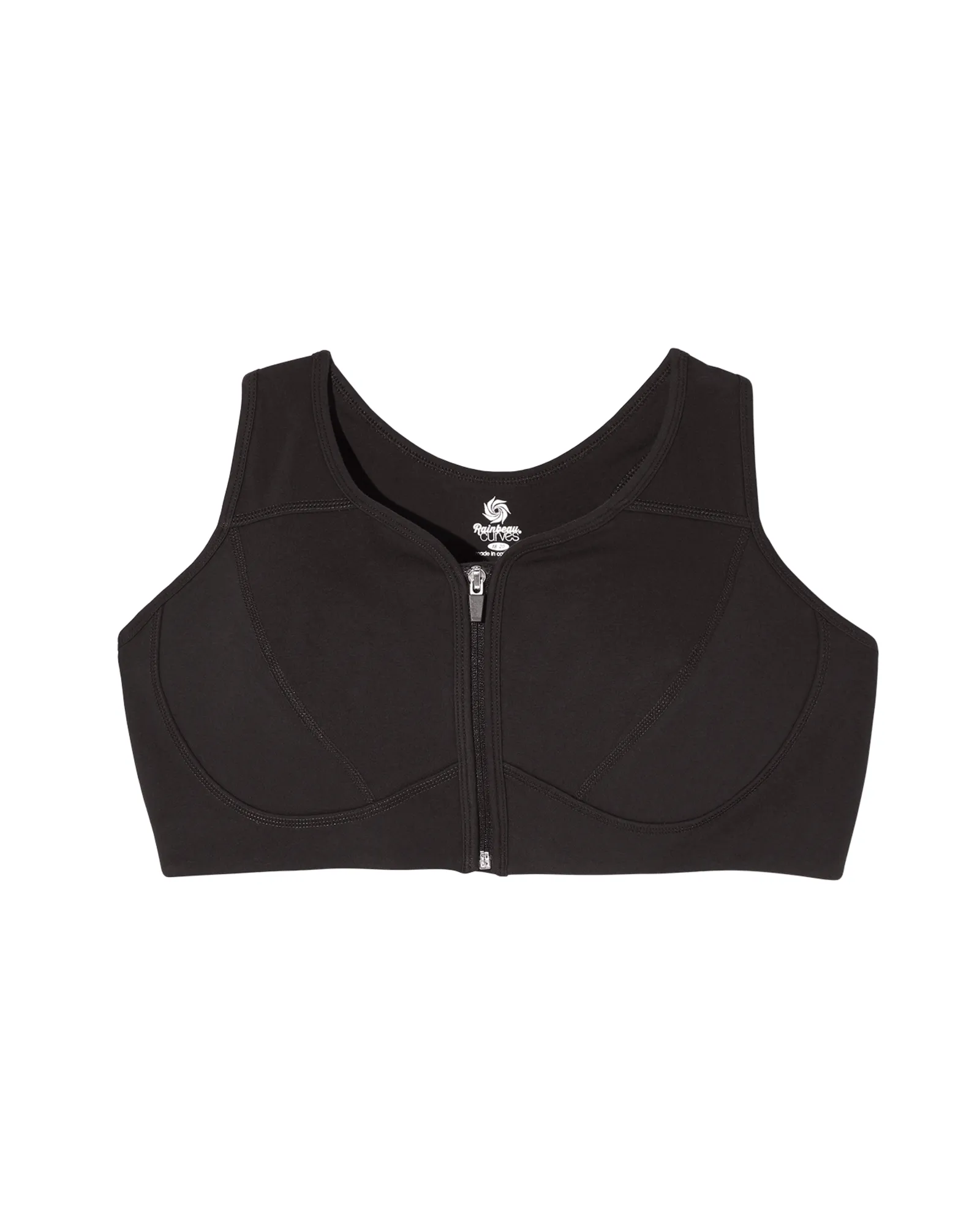 Baltic Zip Front Sports Bra | Black