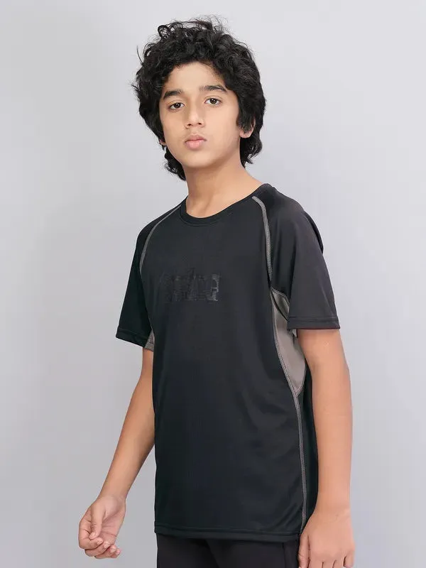 Boys Printed Slim Fit Crew Neck T-shirt with TECHNO COOL 