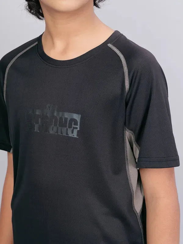 Boys Printed Slim Fit Crew Neck T-shirt with TECHNO COOL 