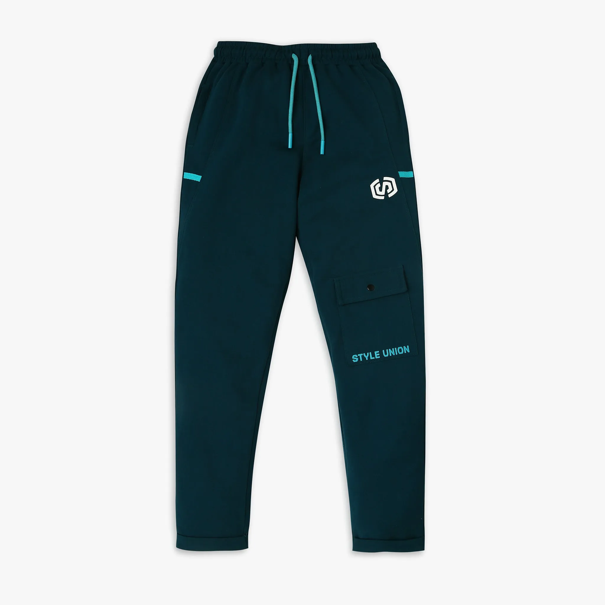 Boy's Regular Fit Solid Mid Rise Trackpants