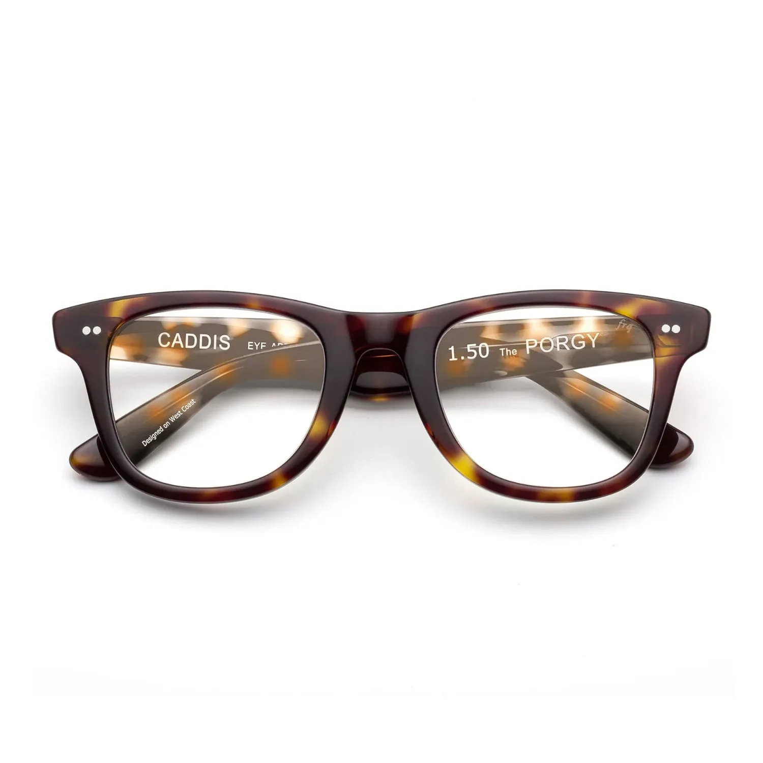 Caddis Porgy Backstage Reading Glasses Tortoise Thin Frame