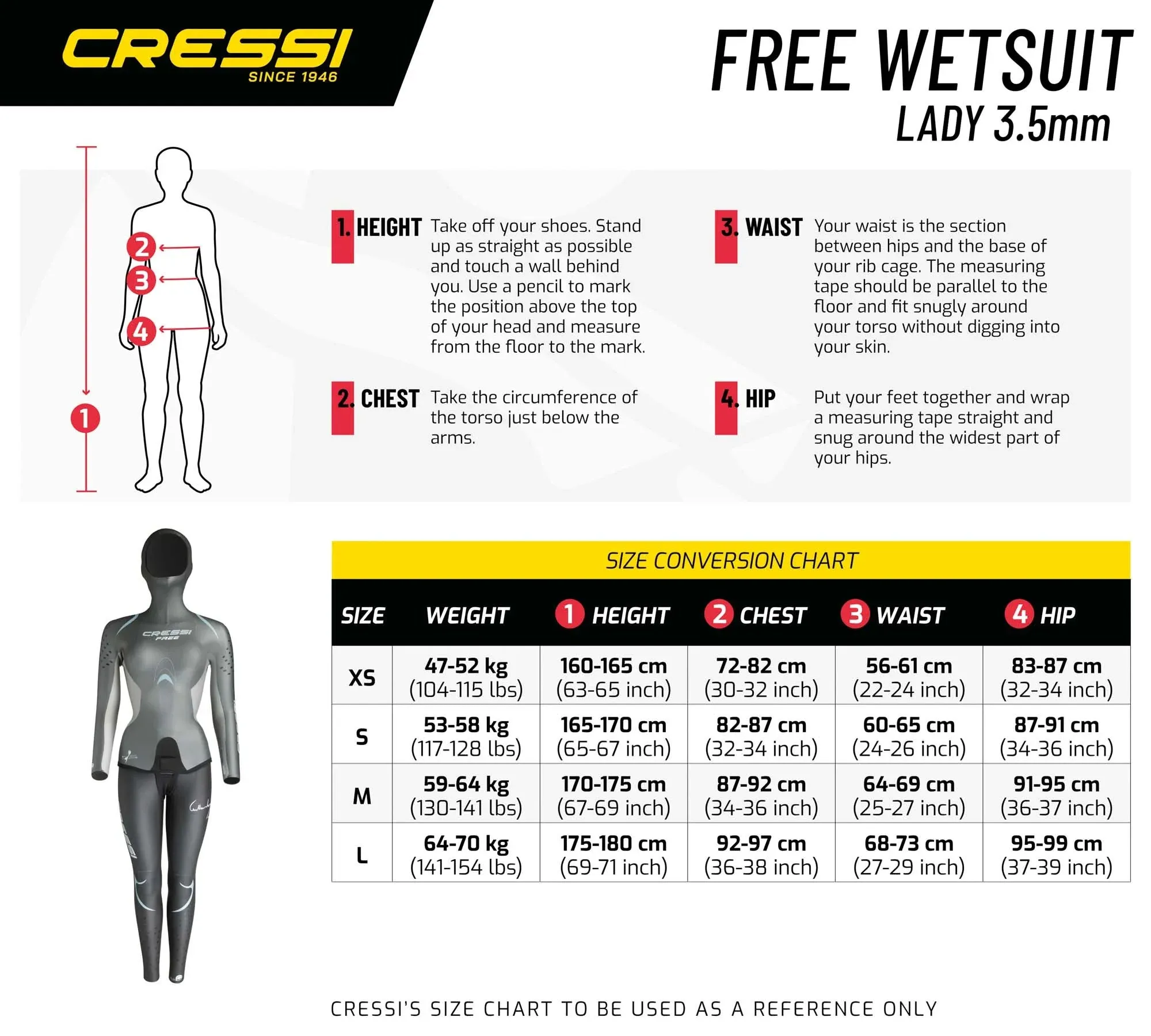 Cressi Free Lady Two-Piece Freediving Wetsuit (3.5mm)