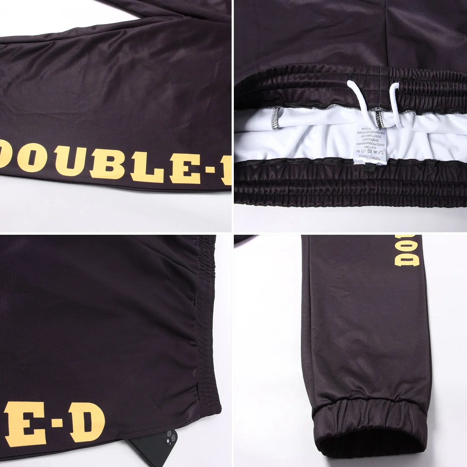 Custom Black Gold Fleece Jogger Sweatpants