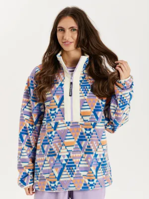 Dara Retro Pattern 1/2 Zip Fleece