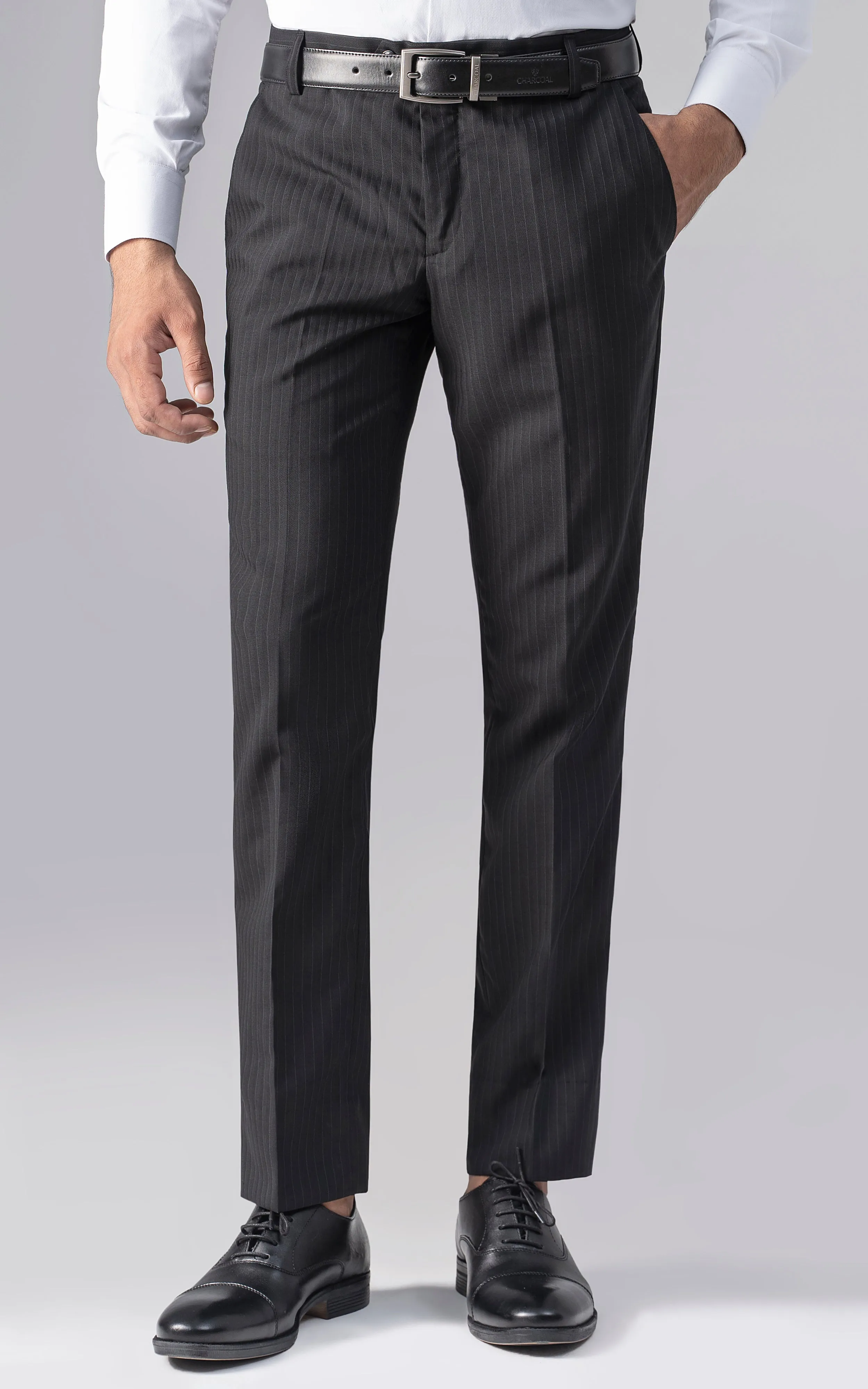 DRESS PANT  SLIM FIT BLACK SELF