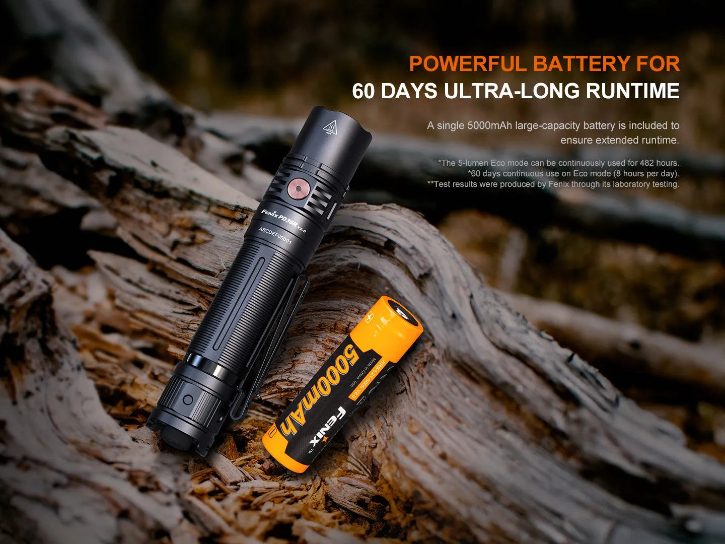 Fenix PD36R V2 Tactical LED Flashlight - Blaze Cerakote Finish