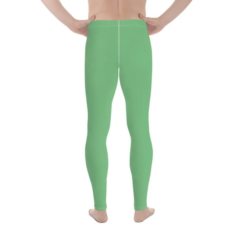 Fern Green Solid Color Meggings, Compression Men Tights Comfy Sexy Men's Premium Best Leggings