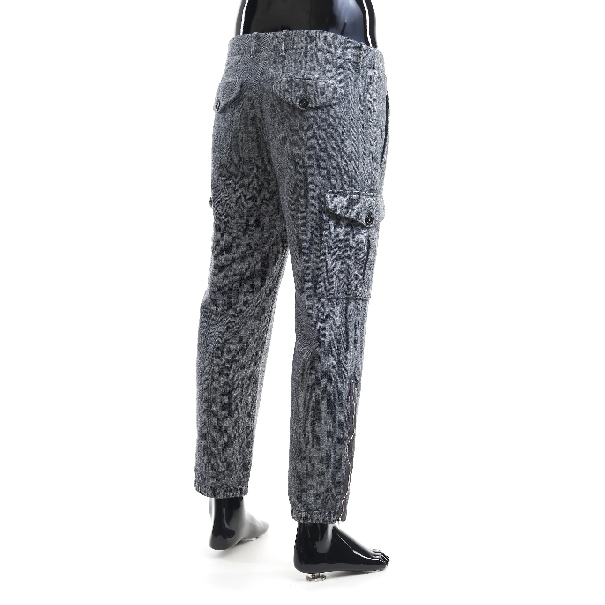 Grey Herrington Bone Pattern Virgin Wool Pants