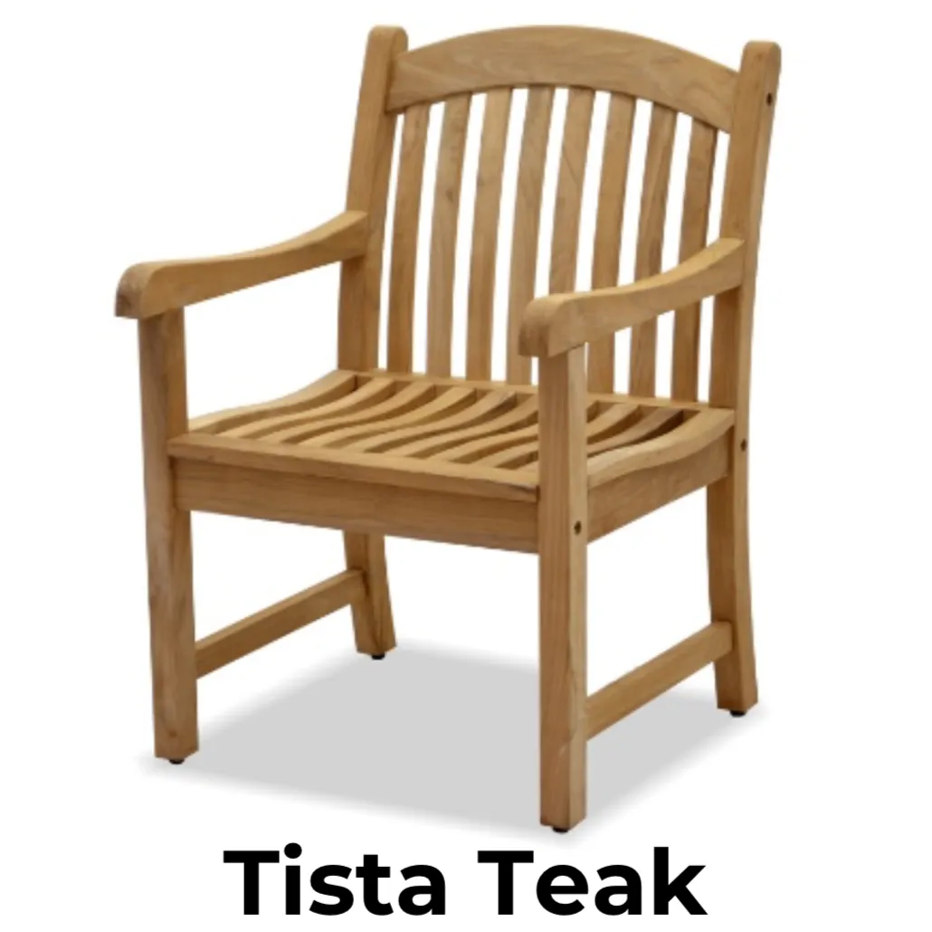 Harbour Teak Outdoor Dining Set (Teak Extendable Oval Table 71-95" with 6 Teak Tista Armchairs  FREE Cushions)