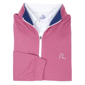 Heather Performance Q-Zip | Heather - Rooster Red/White