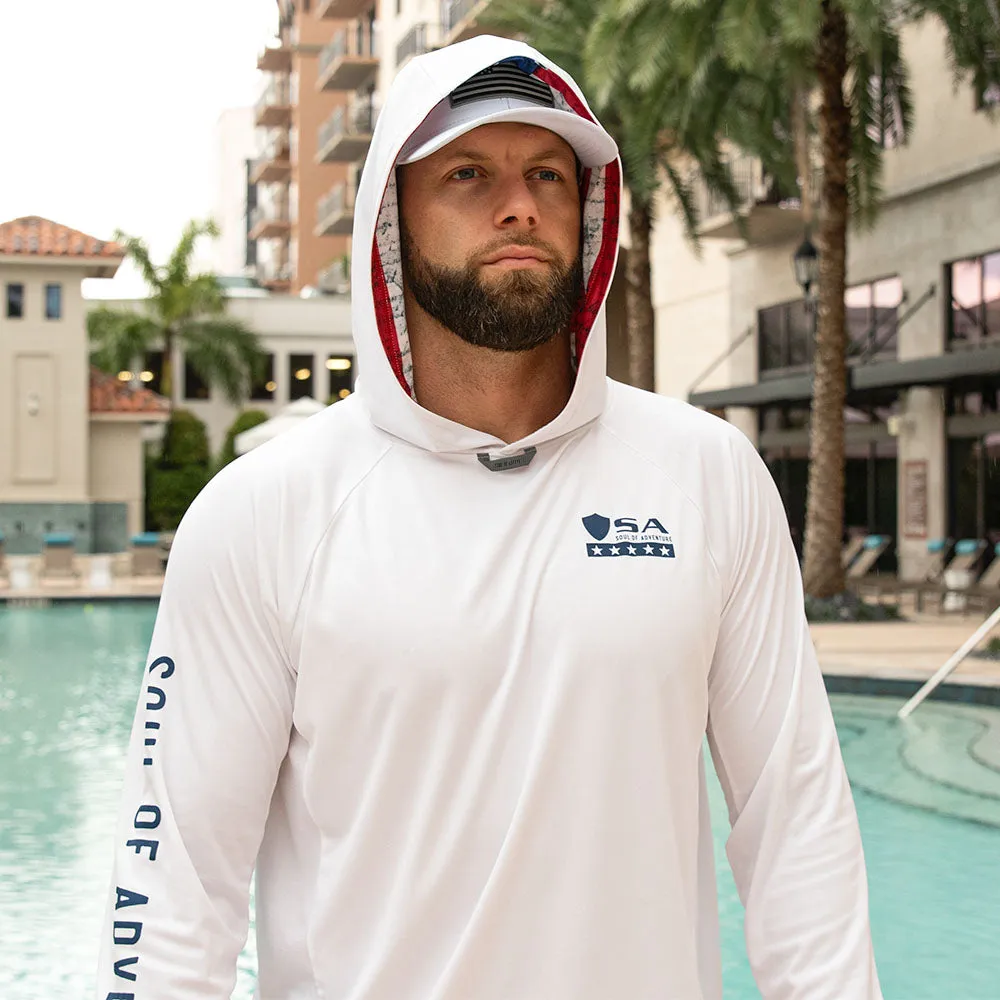 Hooded Performance Long Sleeve Shirt | American Flag