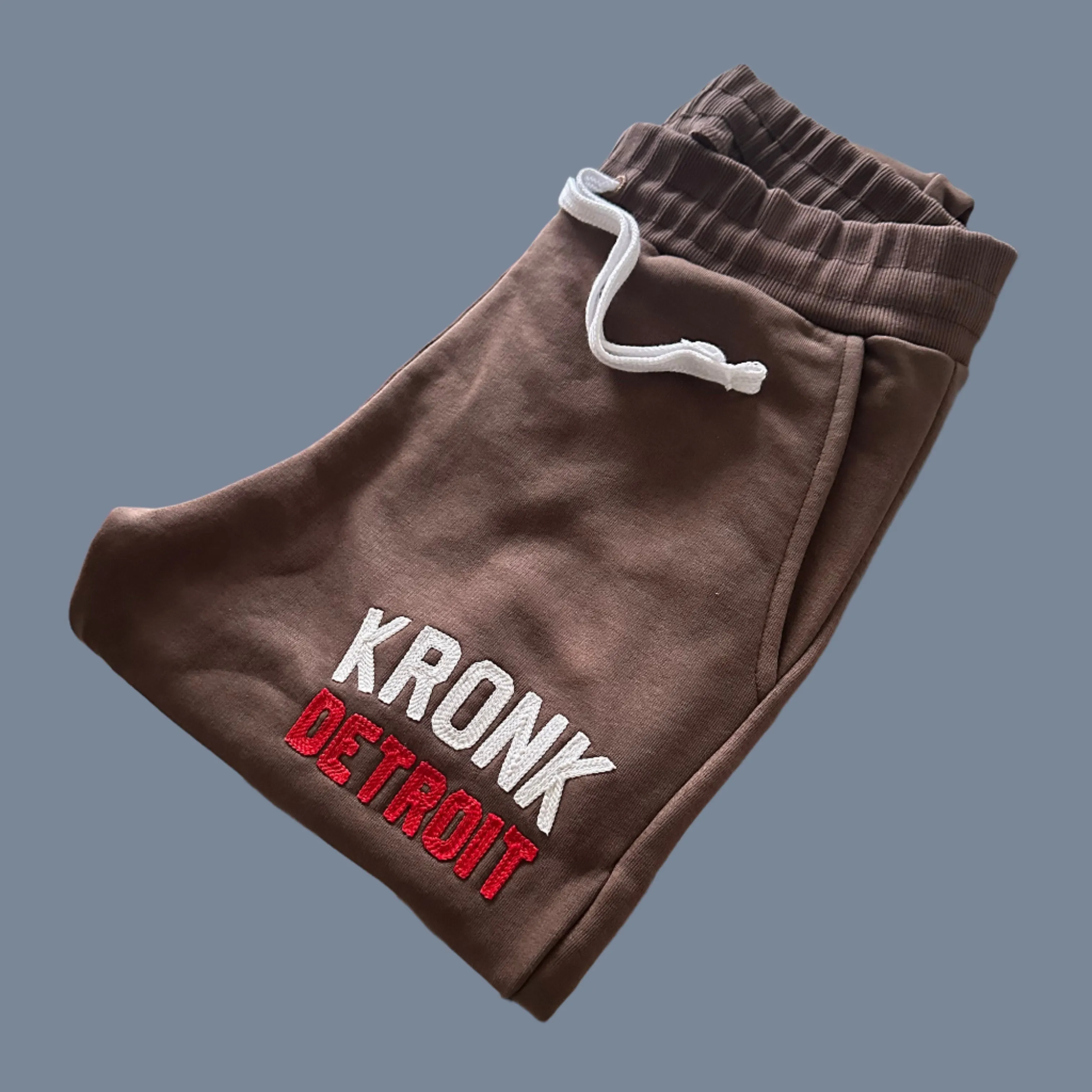 KRONK Iconic Detroit Chain Stitch Joggers Athletic Fit Cobblestone