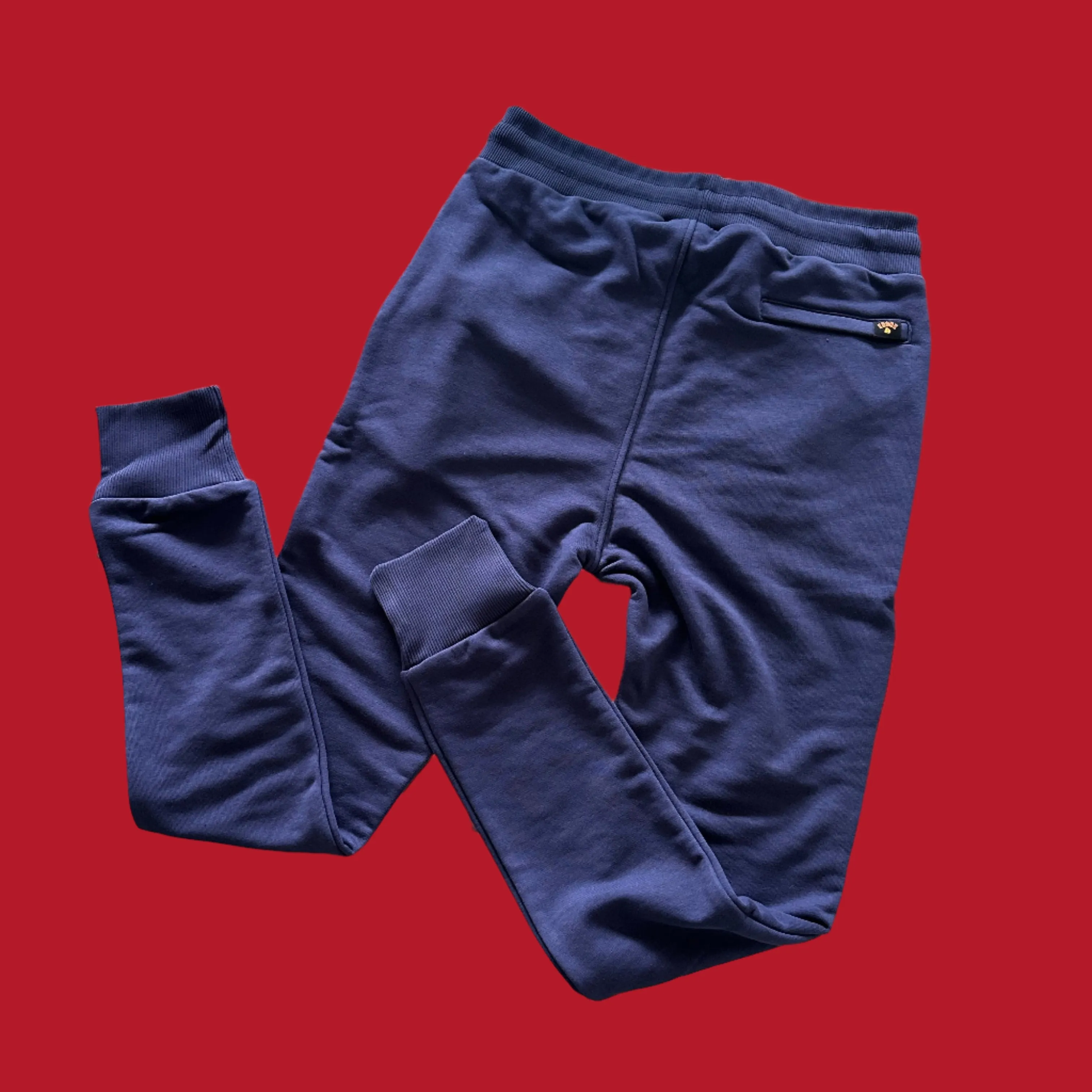 KRONK WAR Towelling Applique Joggers Athletic Fit Navy