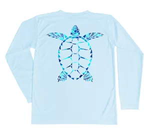 Loggerhead Sea Turtle Performance Shirt (Kids - Arctic Blue / Water Camo)