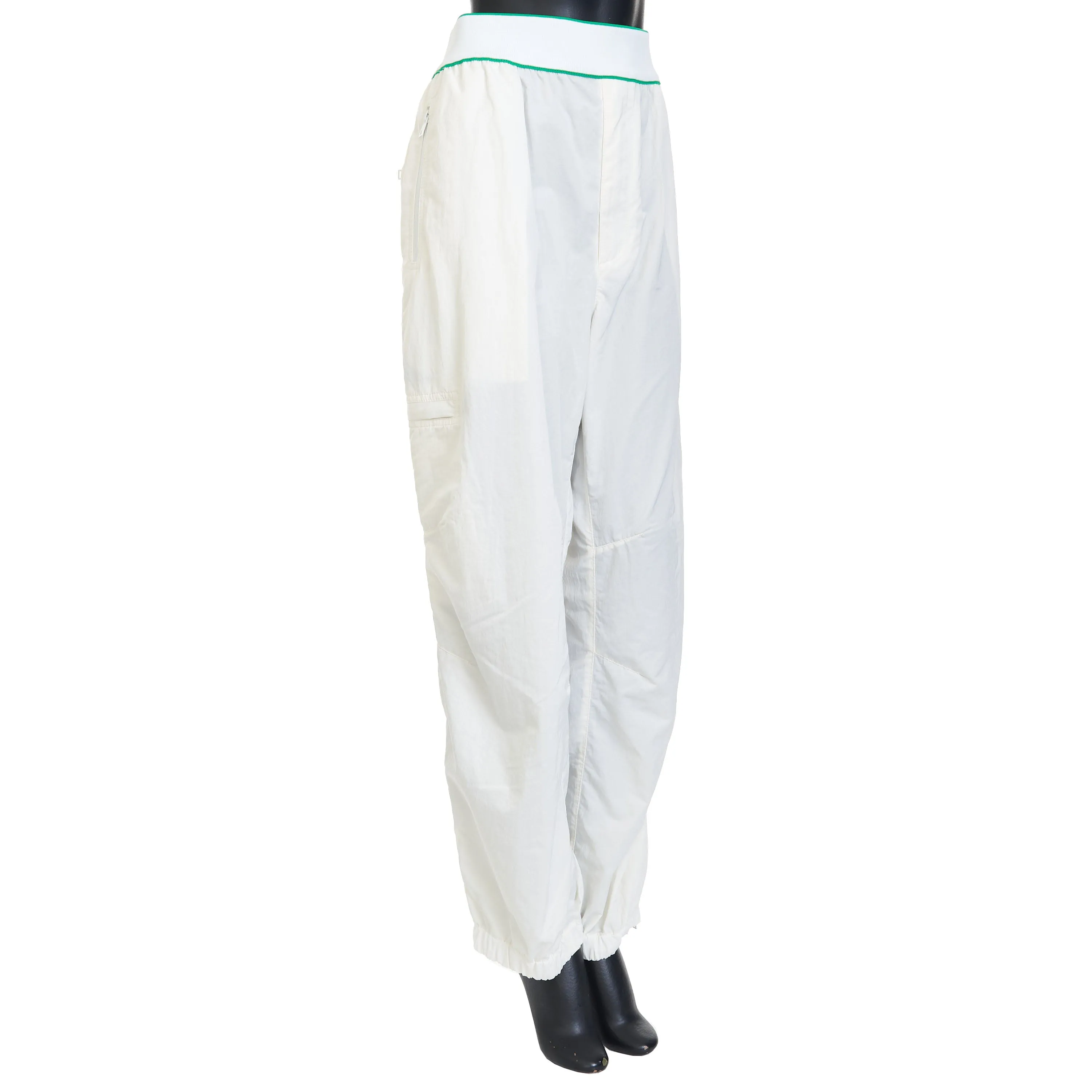 Logo Detailed Joggers Pants In White Tech Nylon