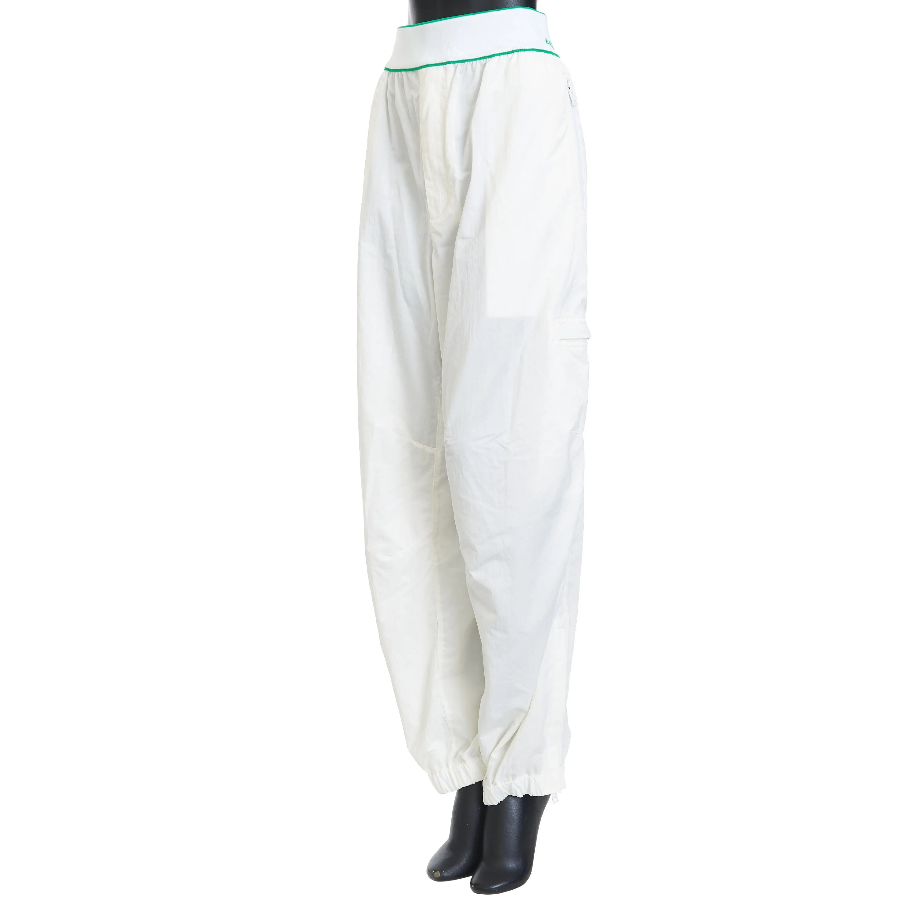 Logo Detailed Joggers Pants In White Tech Nylon