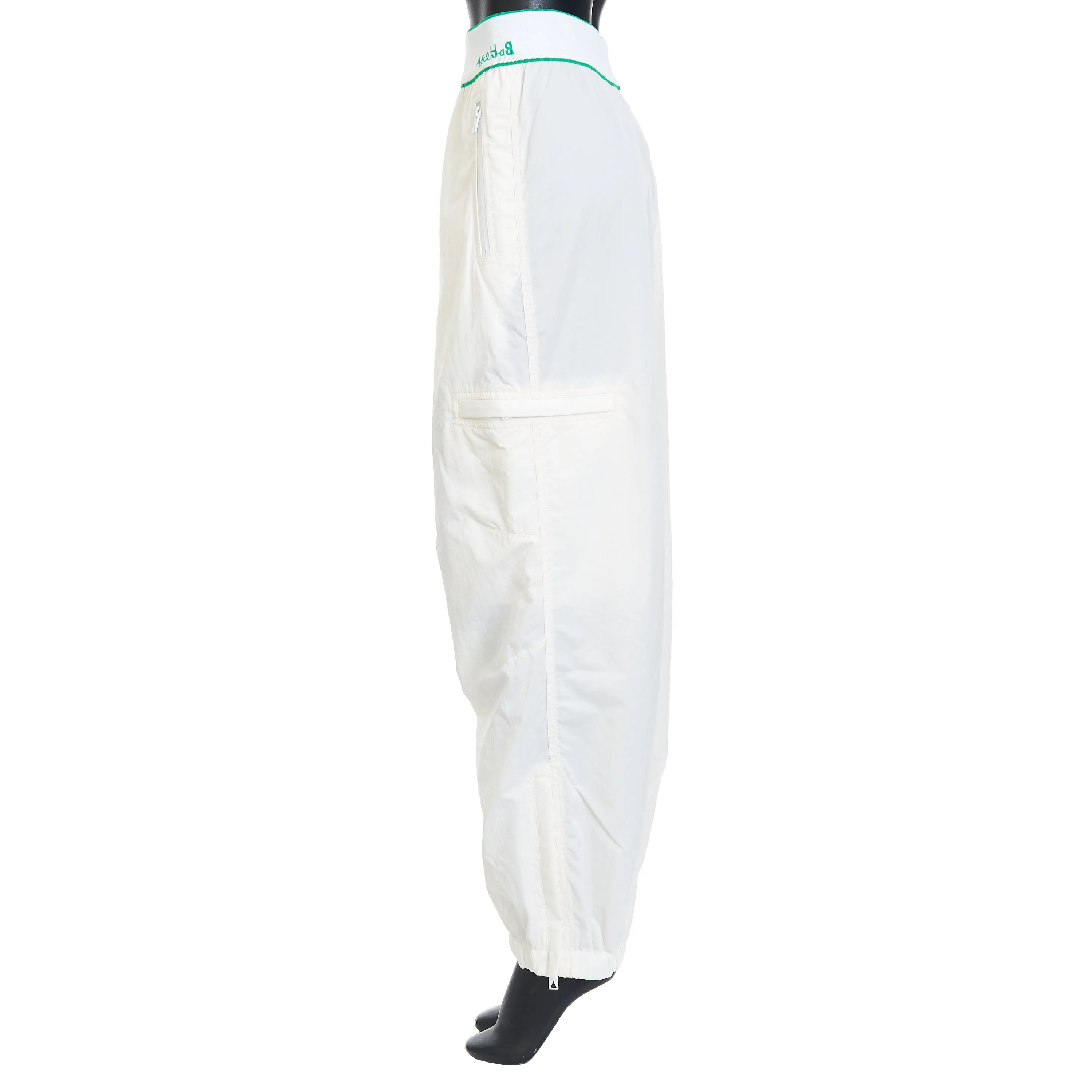 Logo Detailed Joggers Pants In White Tech Nylon