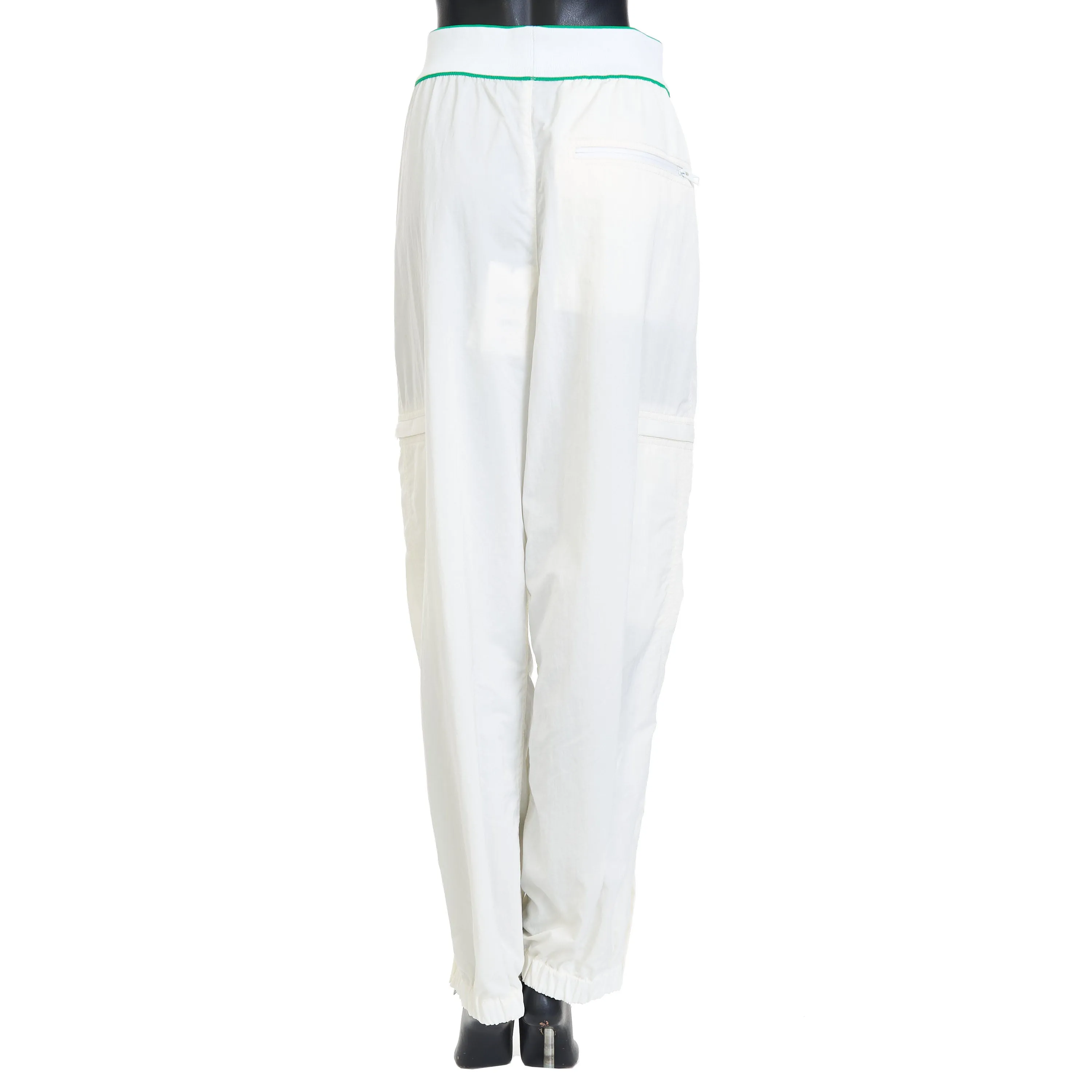 Logo Detailed Joggers Pants In White Tech Nylon