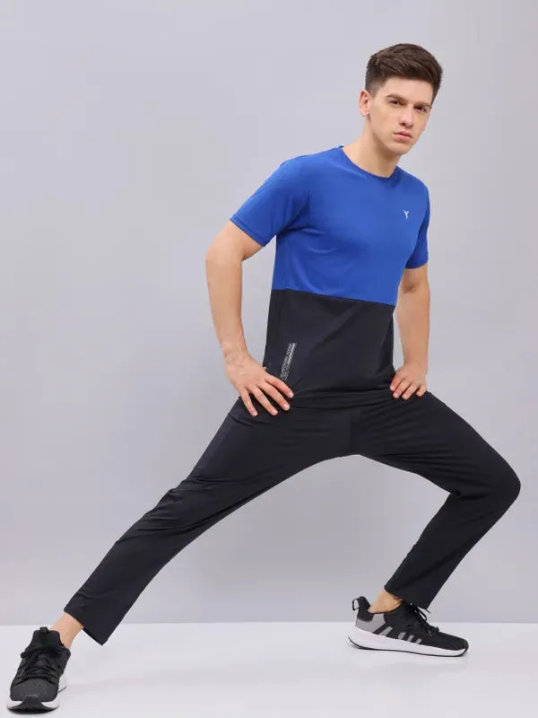 Men Colorblock Slim Fit Crew Neck T-shirt with DOUBLE COOL