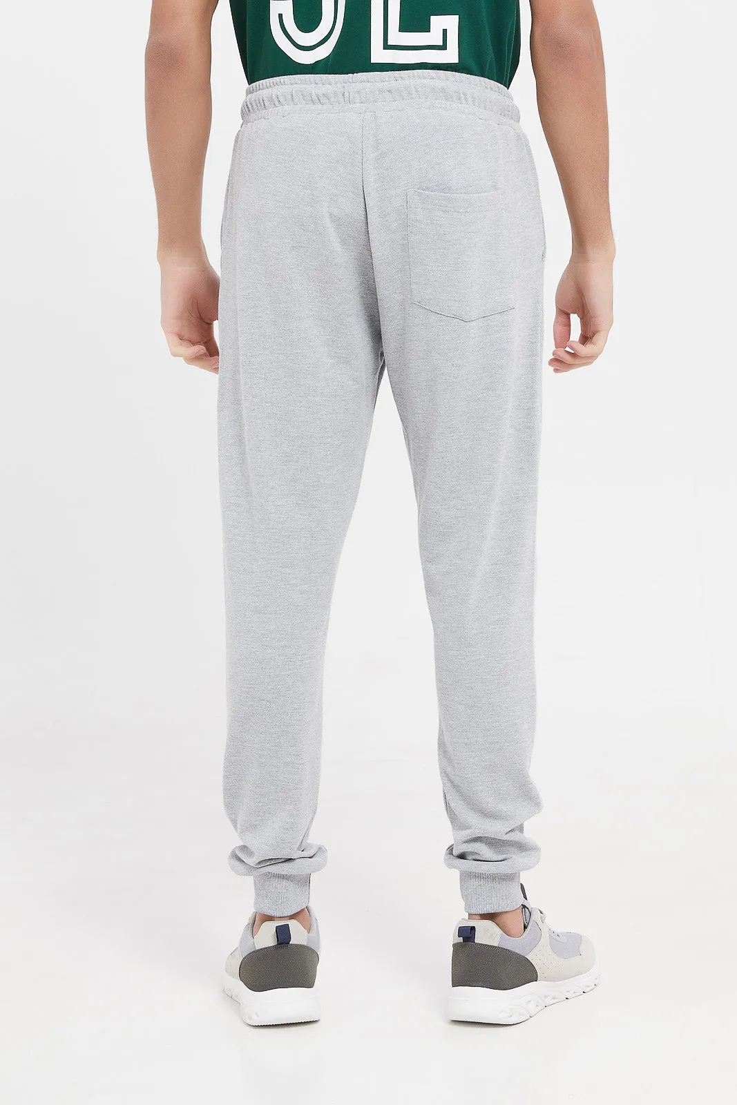 Men Grey Pique Jog Pant