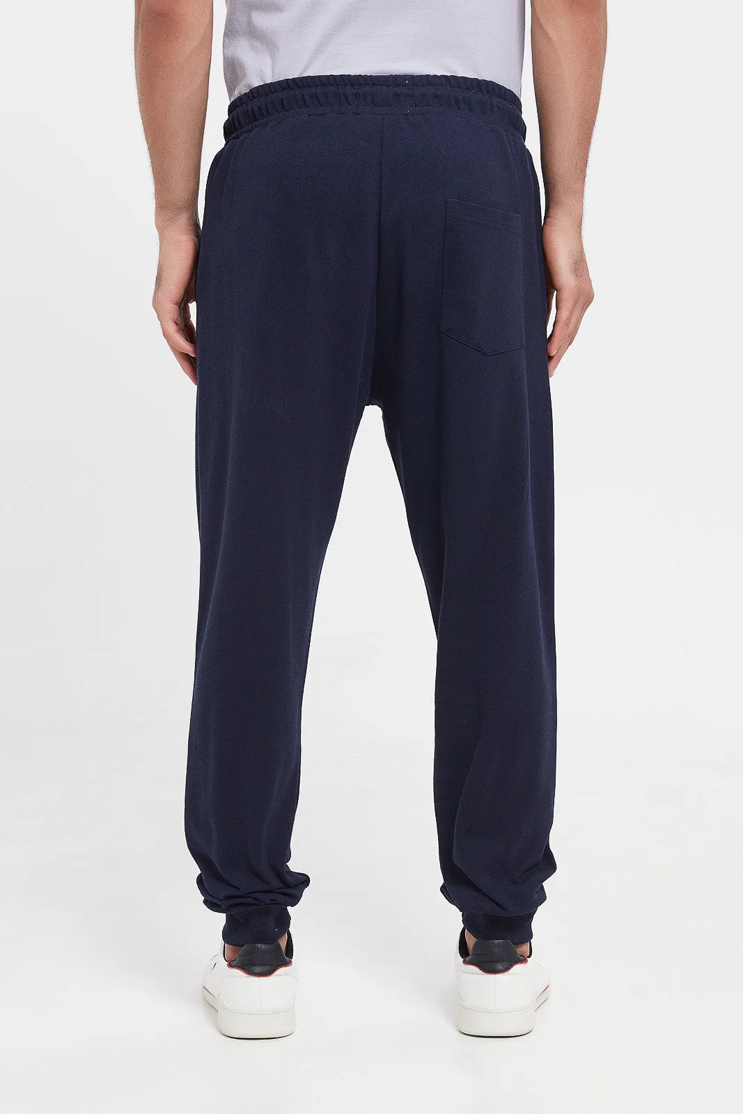 Men Navy Pique Jog Pant