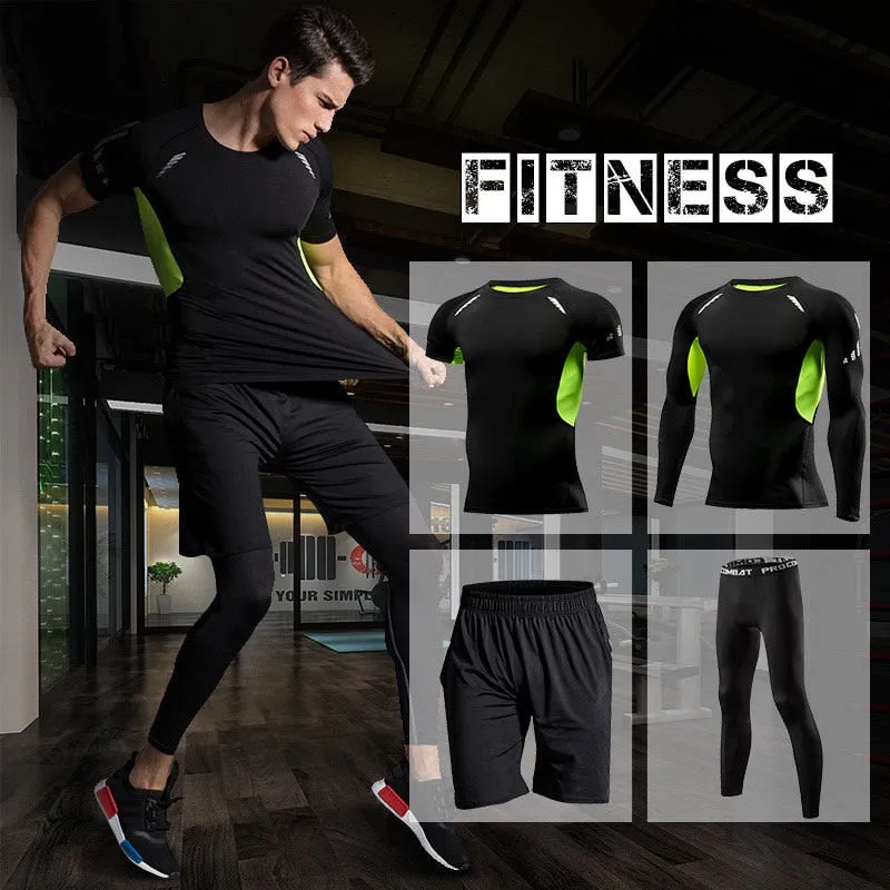 Men Sportswear Compression Sport Suits Quick Dry Running Sets Clothes Sports Joggers Training Gym Fitness Tracksuits Running Set