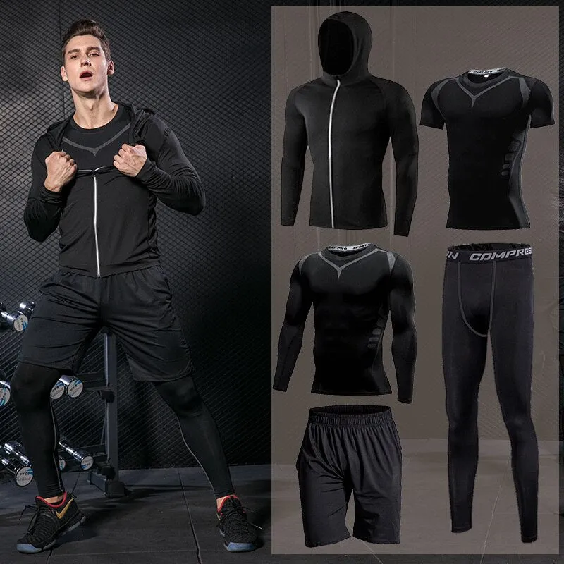 Men Sportswear Compression Sport Suits Quick Dry Running Sets Clothes Sports Joggers Training Gym Fitness Tracksuits Running Set