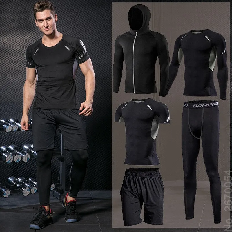 Men Sportswear Compression Sport Suits Quick Dry Running Sets Clothes Sports Joggers Training Gym Fitness Tracksuits Running Set