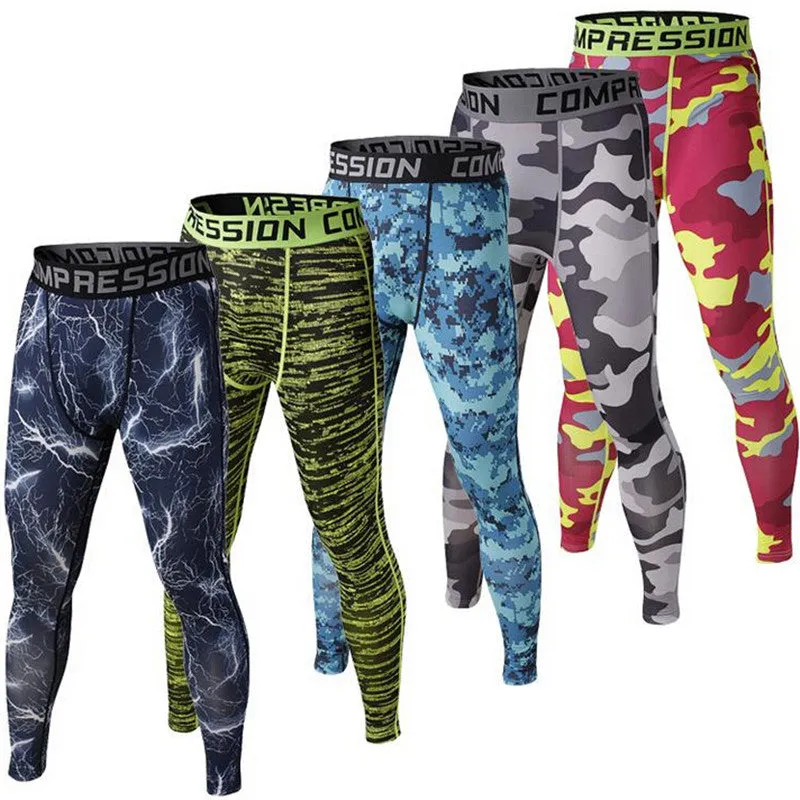 Mens Compression Pants 2016 New Crossfit Tights Men Bodybuilding Pants Trousers Camouflage Joggers