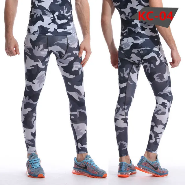 Mens Compression Pants 2016 New Crossfit Tights Men Bodybuilding Pants Trousers Camouflage Joggers