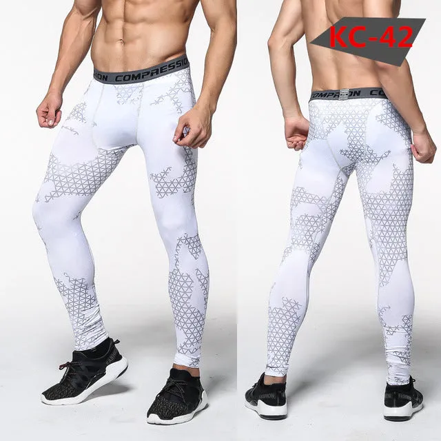 Mens Compression Pants 2016 New Crossfit Tights Men Bodybuilding Pants Trousers Camouflage Joggers