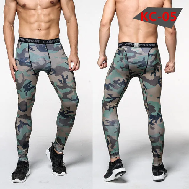 Mens Compression Pants 2016 New Crossfit Tights Men Bodybuilding Pants Trousers Camouflage Joggers