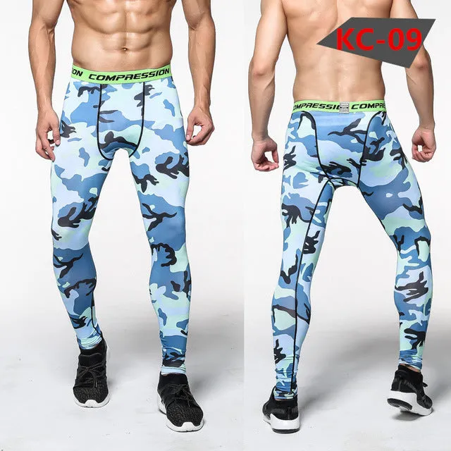 Mens Compression Pants 2016 New Crossfit Tights Men Bodybuilding Pants Trousers Camouflage Joggers