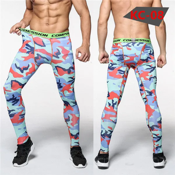 Mens Compression Pants 2016 New Crossfit Tights Men Bodybuilding Pants Trousers Camouflage Joggers