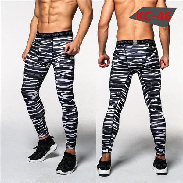 Mens Compression Pants 2016 New Crossfit Tights Men Bodybuilding Pants Trousers Camouflage Joggers