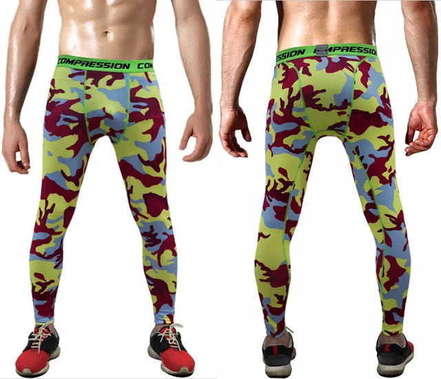 Mens Compression Pants 2016 New Crossfit Tights Men Bodybuilding Pants Trousers Camouflage Joggers