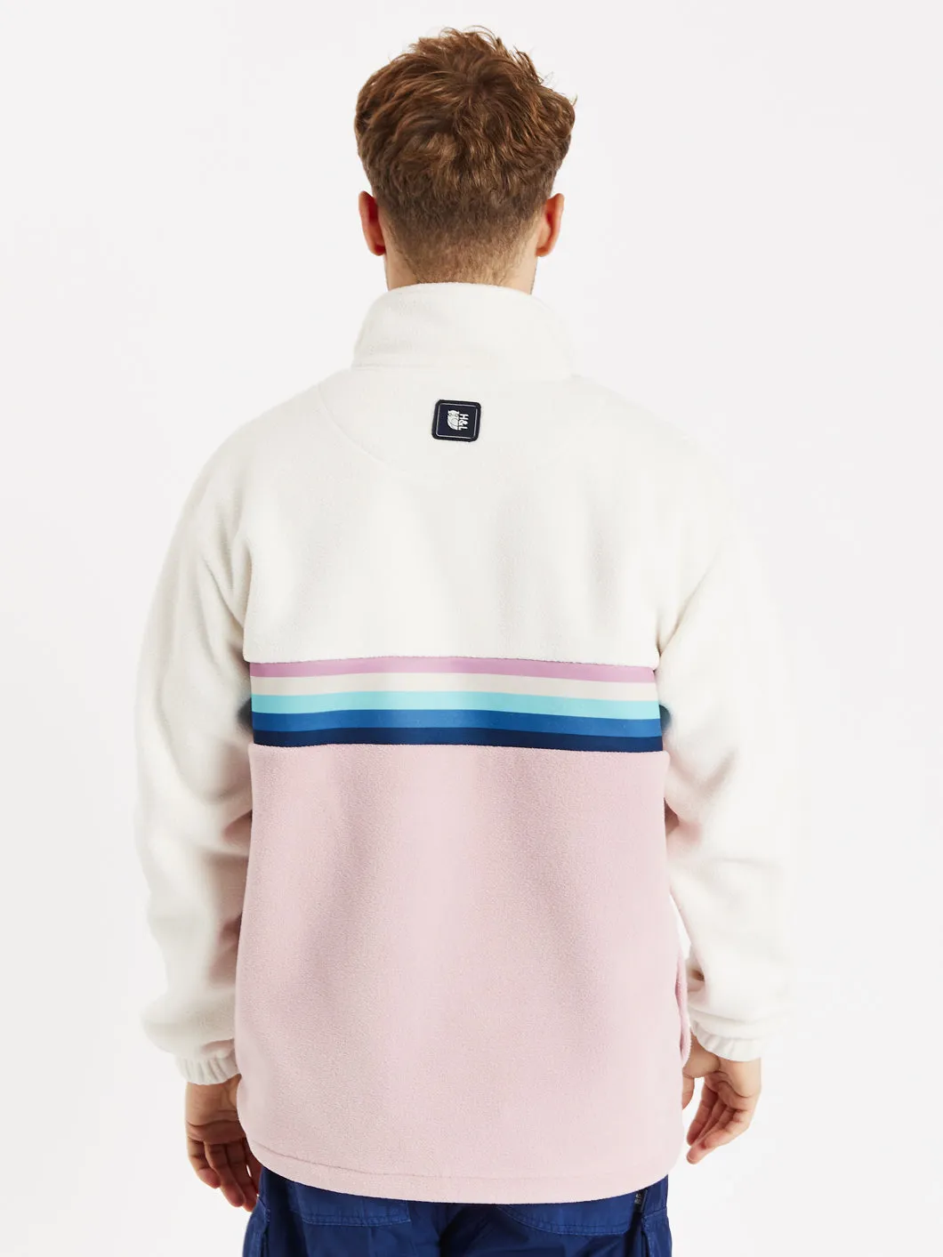 One Eighty 1/4 Zip Fleece Cream & Pink