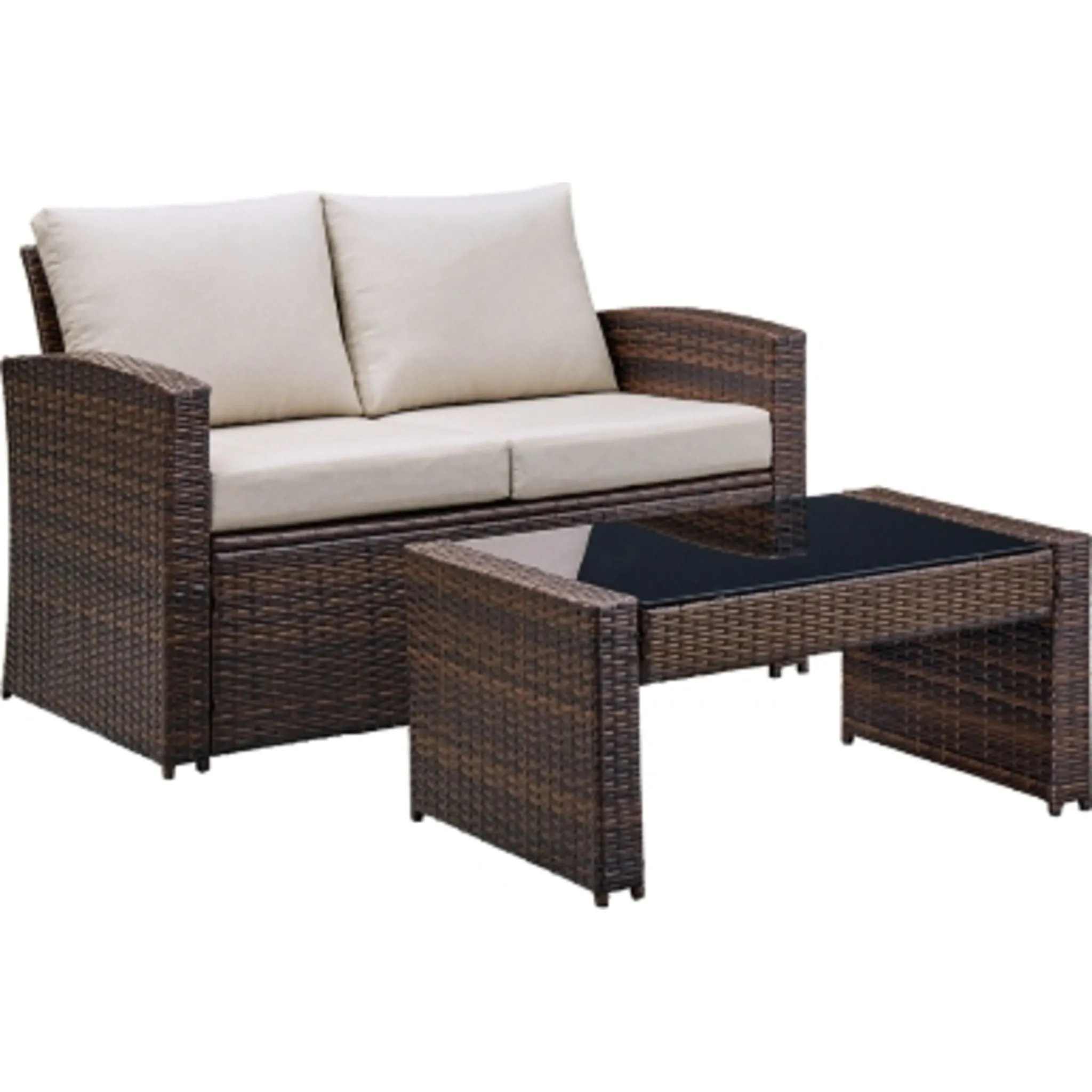 Outdoor East Brook Loveseat with Table