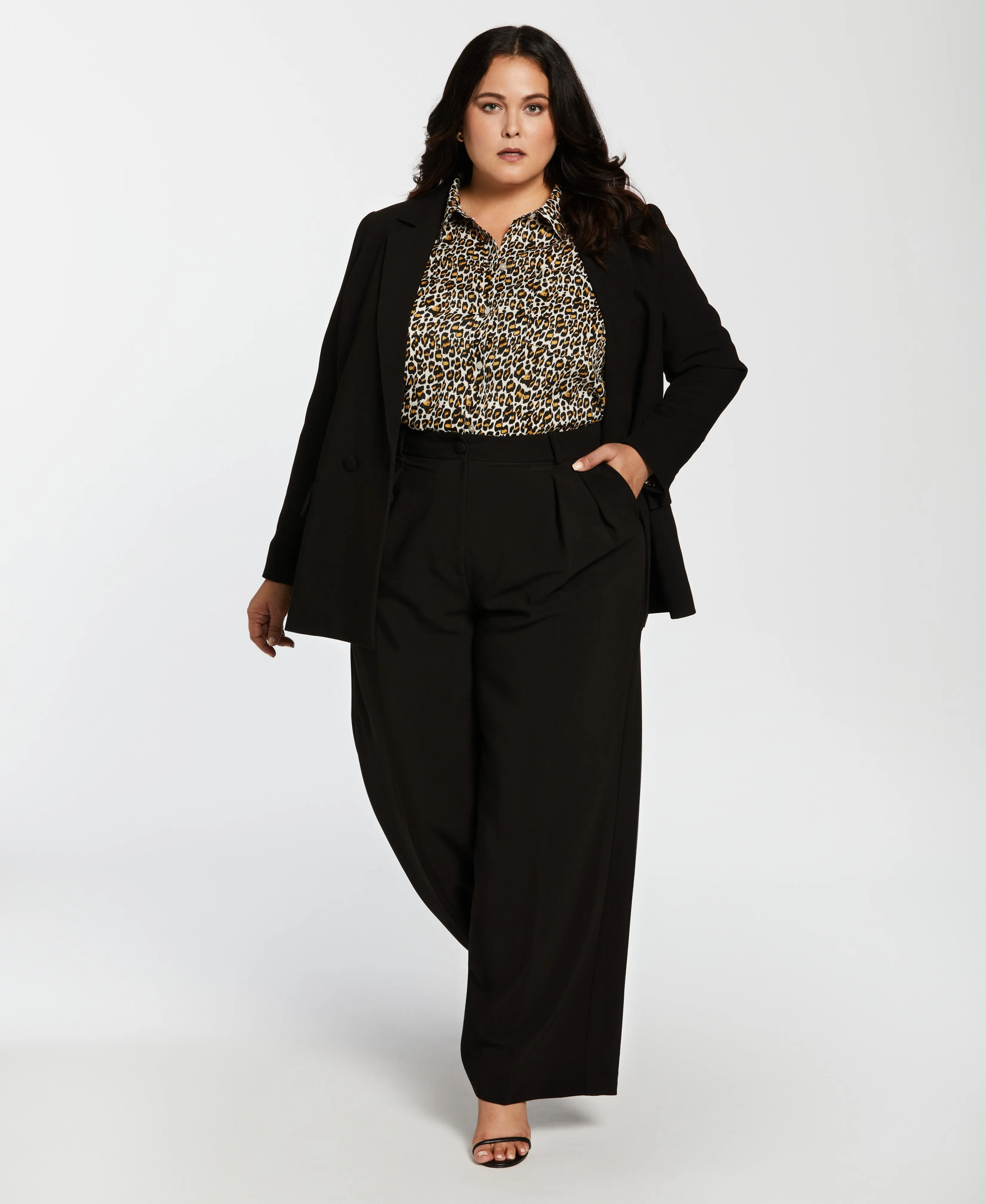 Plus Size Double Breasted Gabardine Suit