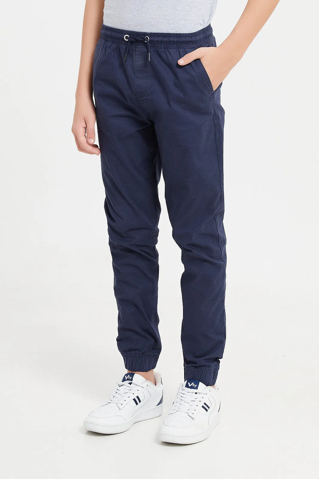 Senior Boys Navy Pull On Casual Trouser