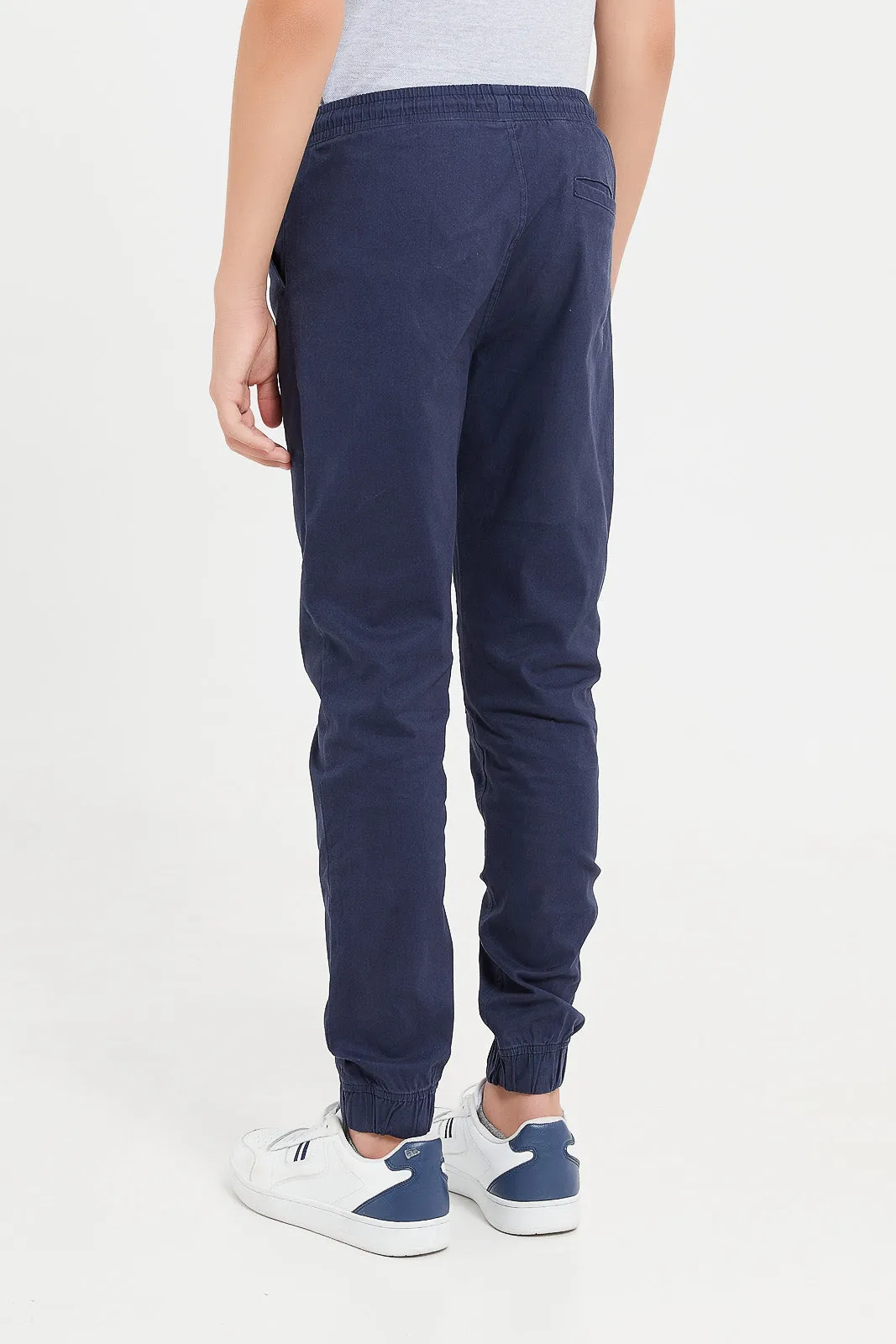 Senior Boys Navy Pull On Casual Trouser