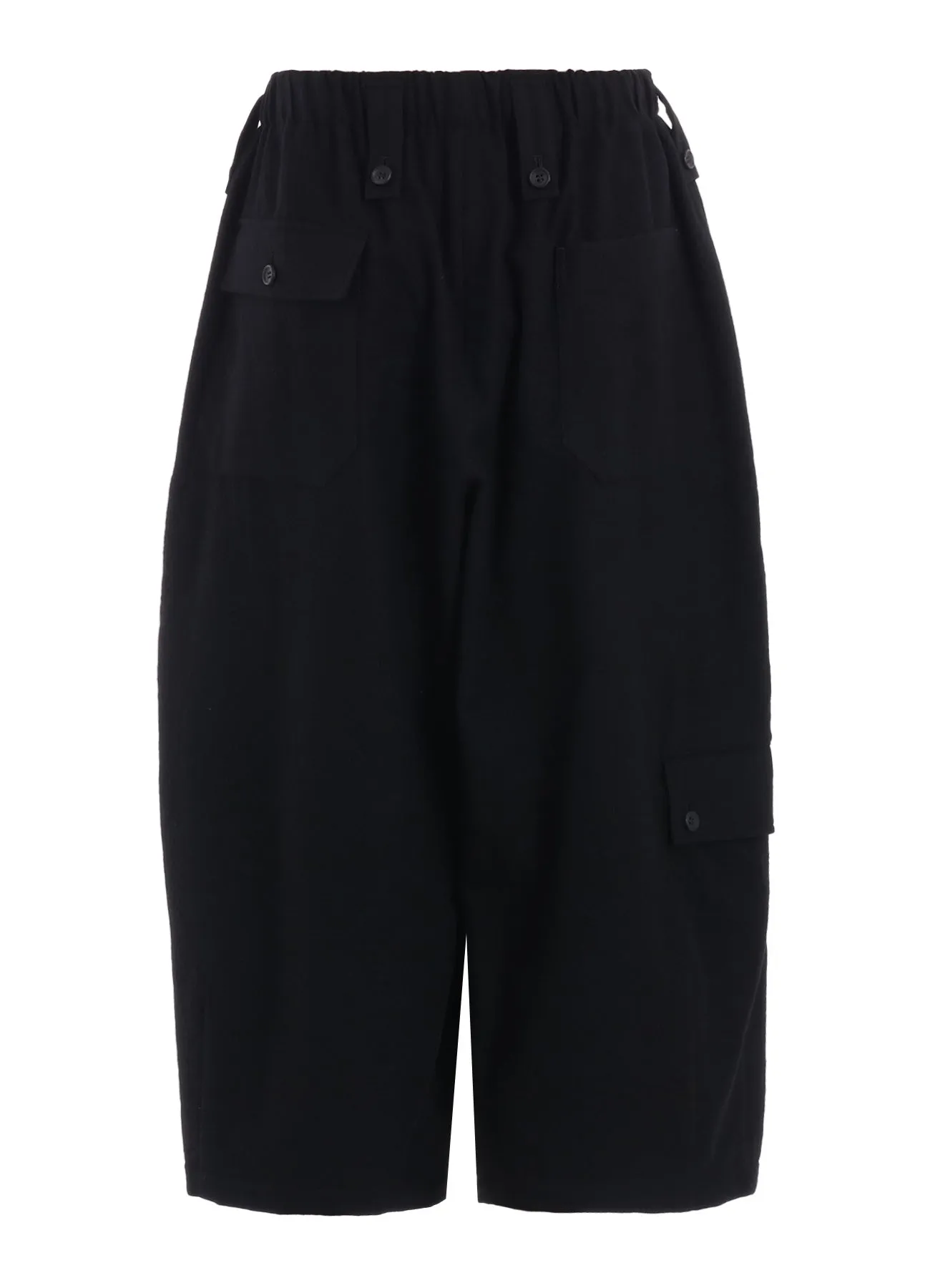 SHRINK WOOL GABARDINE POCKET DETAIL WIDE PANTS