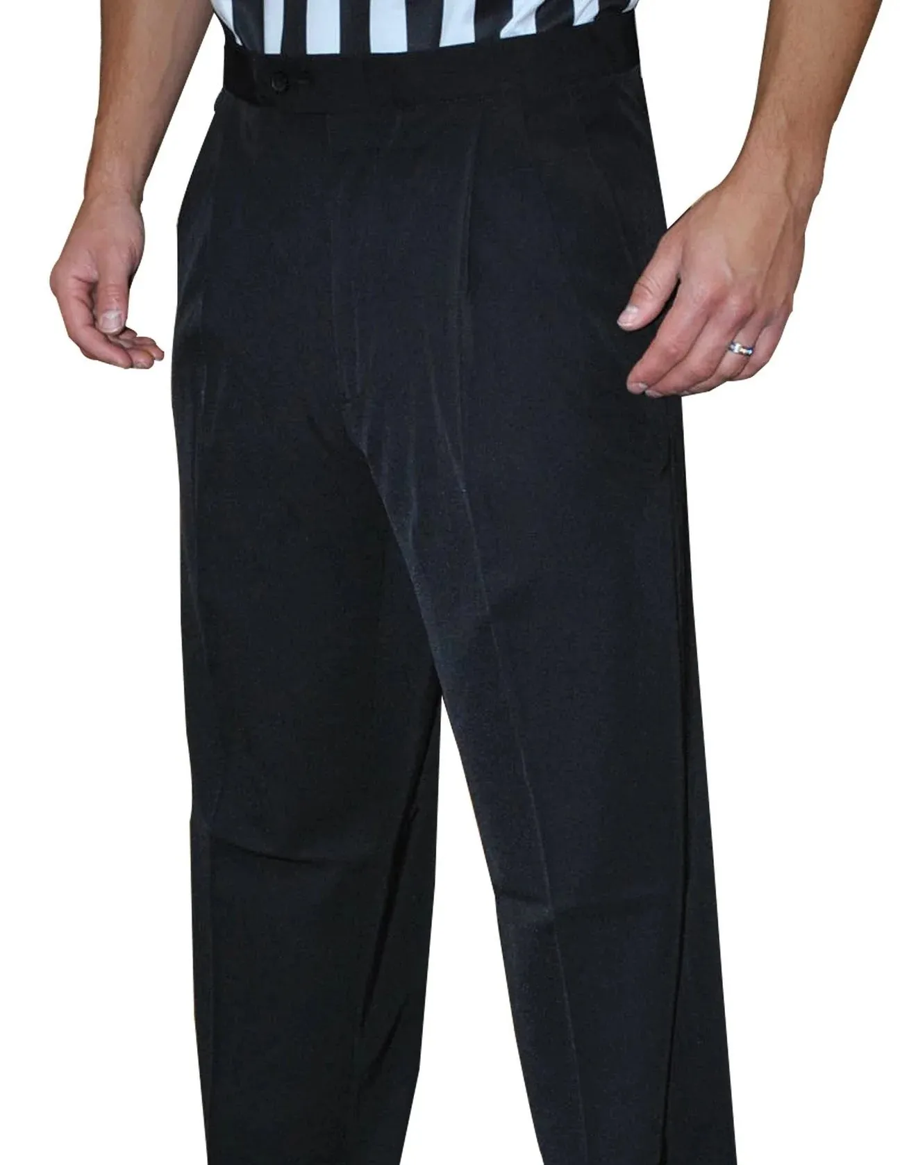 Smitty 4-Way Stretch Tapered Fit Pleated Basketball Referee Pants with Slash Pockets