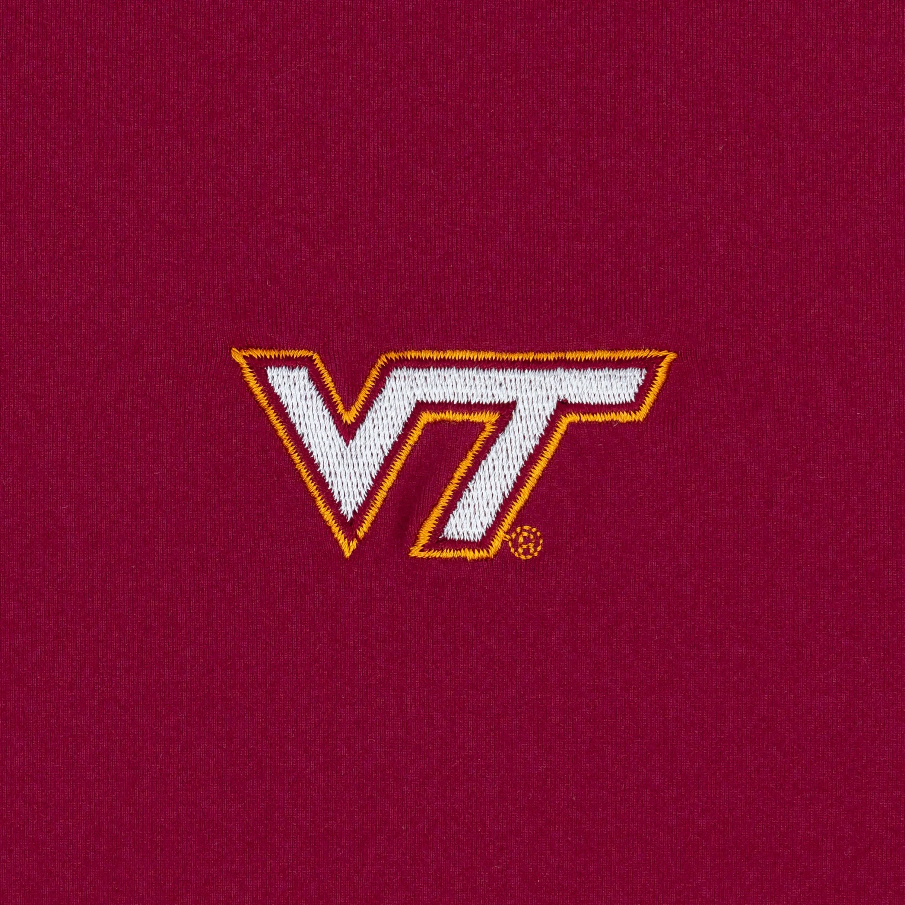 Solid Collegiate Q-Zip - Virginia Tech | Solid - Dark Maroon - VT - 1